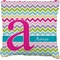 Colorful Chevron Burlap Pillow 24"