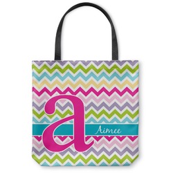 Colorful Chevron Canvas Tote Bag - Medium - 16"x16" (Personalized)