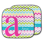 Colorful Chevron Car Sun Shade - Two Piece (Personalized)