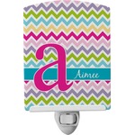 Colorful Chevron Ceramic Night Light (Personalized)