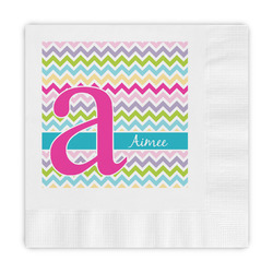 Colorful Chevron Embossed Decorative Napkins (Personalized)