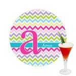 Colorful Chevron Printed Drink Topper -  2.5" (Personalized)