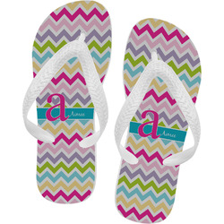 Colorful Chevron Flip Flops - Small (Personalized)