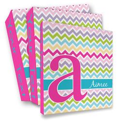 Colorful Chevron 3 Ring Binder - Full Wrap (Personalized)