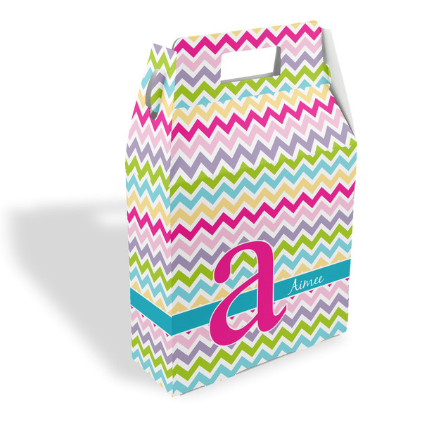 Custom Colorful Chevron Gable Favor Box (Personalized)