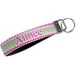 Colorful Chevron Wristlet Webbing Keychain Fob (Personalized)