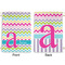 Colorful Chevron Large Laundry Bag - Front & Back View