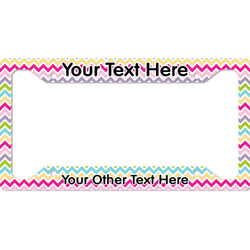 Colorful Chevron License Plate Frame - Style A (Personalized)
