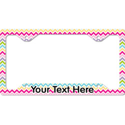 Colorful Chevron License Plate Frame - Style C (Personalized)