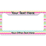 Colorful Chevron License Plate Frame - Style B (Personalized)