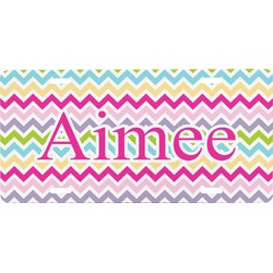 Colorful Chevron Front License Plate (Personalized)