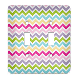 Colorful Chevron Light Switch Cover (2 Toggle Plate)