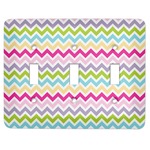 Colorful Chevron Light Switch Cover (3 Toggle Plate)