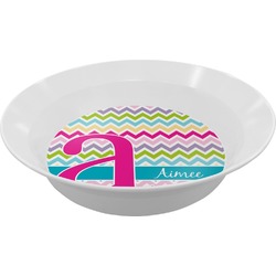 Colorful Chevron Melamine Bowl - 12 oz (Personalized)