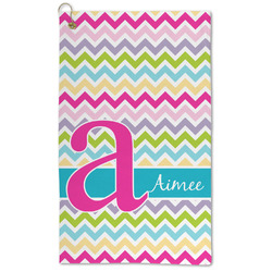 Colorful Chevron Microfiber Golf Towel - Large (Personalized)