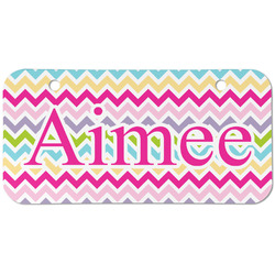 Colorful Chevron Mini/Bicycle License Plate (2 Holes) (Personalized)