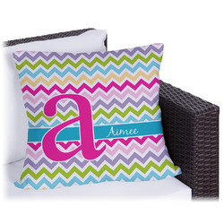 Colorful Chevron Outdoor Pillow (Personalized)