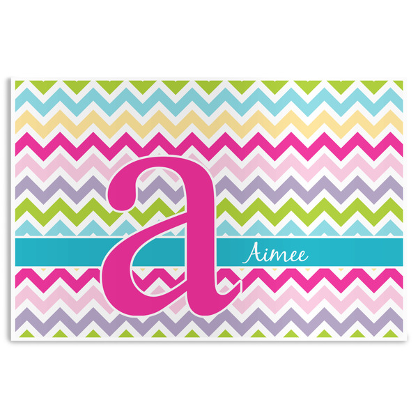 Custom Colorful Chevron Disposable Paper Placemats (Personalized)