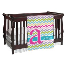 Colorful Chevron Baby Blanket (Double Sided) (Personalized)
