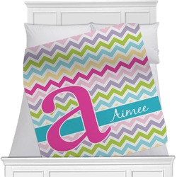 Colorful Chevron Minky Blanket - Toddler / Throw - 60"x50" - Double Sided (Personalized)