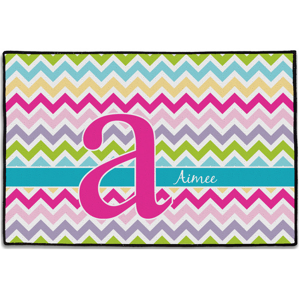 Custom Colorful Chevron Door Mat - 36"x24" (Personalized)