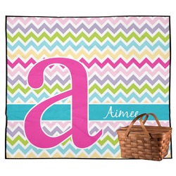 Colorful Chevron Outdoor Picnic Blanket (Personalized)