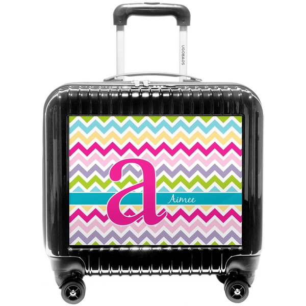 Custom Colorful Chevron Pilot / Flight Suitcase (Personalized)