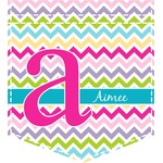Colorful Chevron Iron On Faux Pocket (Personalized)