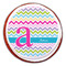 Colorful Chevron Printed Icing Circle - Large - On Cookie