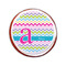 Colorful Chevron Printed Icing Circle - Small - On Cookie