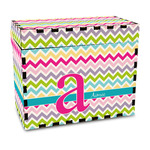 Colorful Chevron Wood Recipe Box - Full Color Print (Personalized)