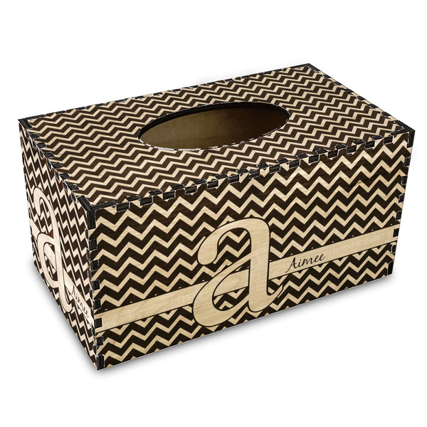 Custom Colorful Chevron Wood Tissue Box Cover - Rectangle (Personalized)