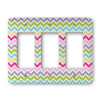 Colorful Chevron Rocker Style Light Switch Cover - Three Switch