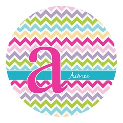 Colorful Chevron Round Decal - Small (Personalized)