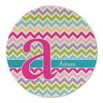 Colorful Chevron Round Linen Placemat - Single Sided (Personalized)