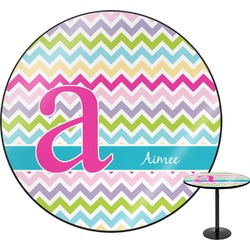 Colorful Chevron Round Table - 30" (Personalized)
