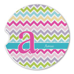 Colorful Chevron Sandstone Car Coaster - Single (Personalized)