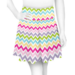 Colorful Chevron Skater Skirt - X Small