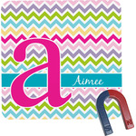 Colorful Chevron Square Fridge Magnet (Personalized)