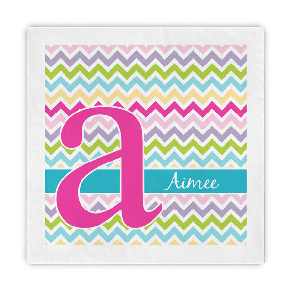 Custom Colorful Chevron Decorative Paper Napkins (Personalized)