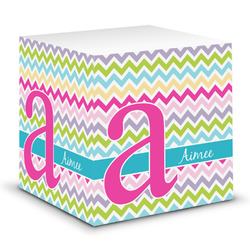 Colorful Chevron Sticky Note Cube (Personalized)