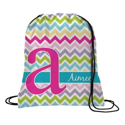 Colorful Chevron Drawstring Backpack - Small (Personalized)