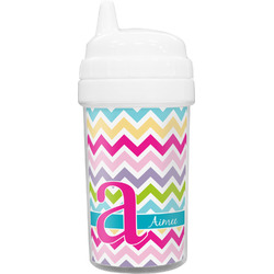 Colorful Chevron Toddler Sippy Cup (Personalized)