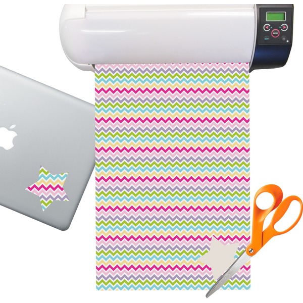 Custom Colorful Chevron Sticker Vinyl Sheet (Permanent)