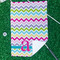 Colorful Chevron Waffle Weave Golf Towel - In Context