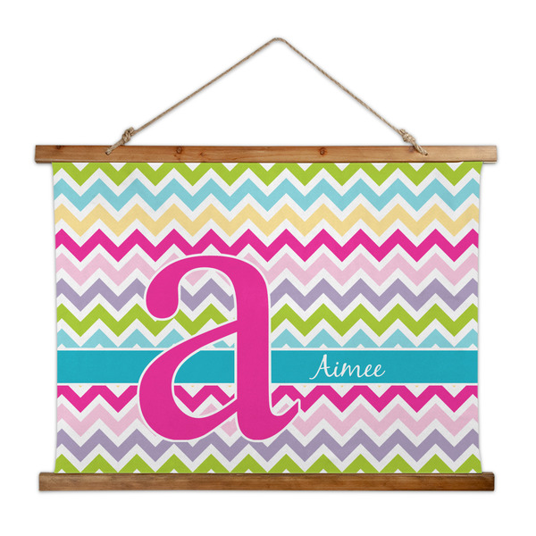 Custom Colorful Chevron Wall Hanging Tapestry - Wide (Personalized)