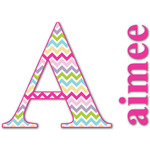 Colorful Chevron Name & Initial Decal - Custom Sized (Personalized)