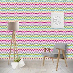 Colorful Chevron Wallpaper & Surface Covering (Water Activated - Removable)