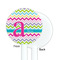 Colorful Chevron White Plastic 5.5" Stir Stick - Single Sided - Round - Front & Back