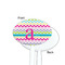 Colorful Chevron White Plastic 7" Stir Stick - Single Sided - Oval - Front & Back